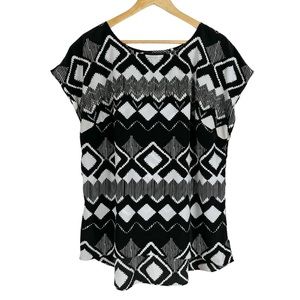 Lane Bryant Bead Embellished Cap Sleeve Hi-Low Blouse Size 14/16